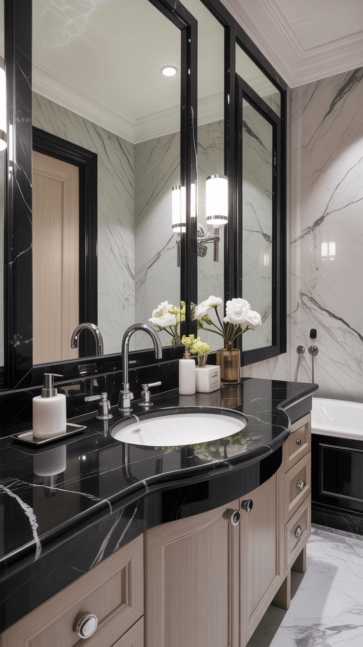 15 Beautiful Black Marble Bathroom Ideas for Timeless Luxury