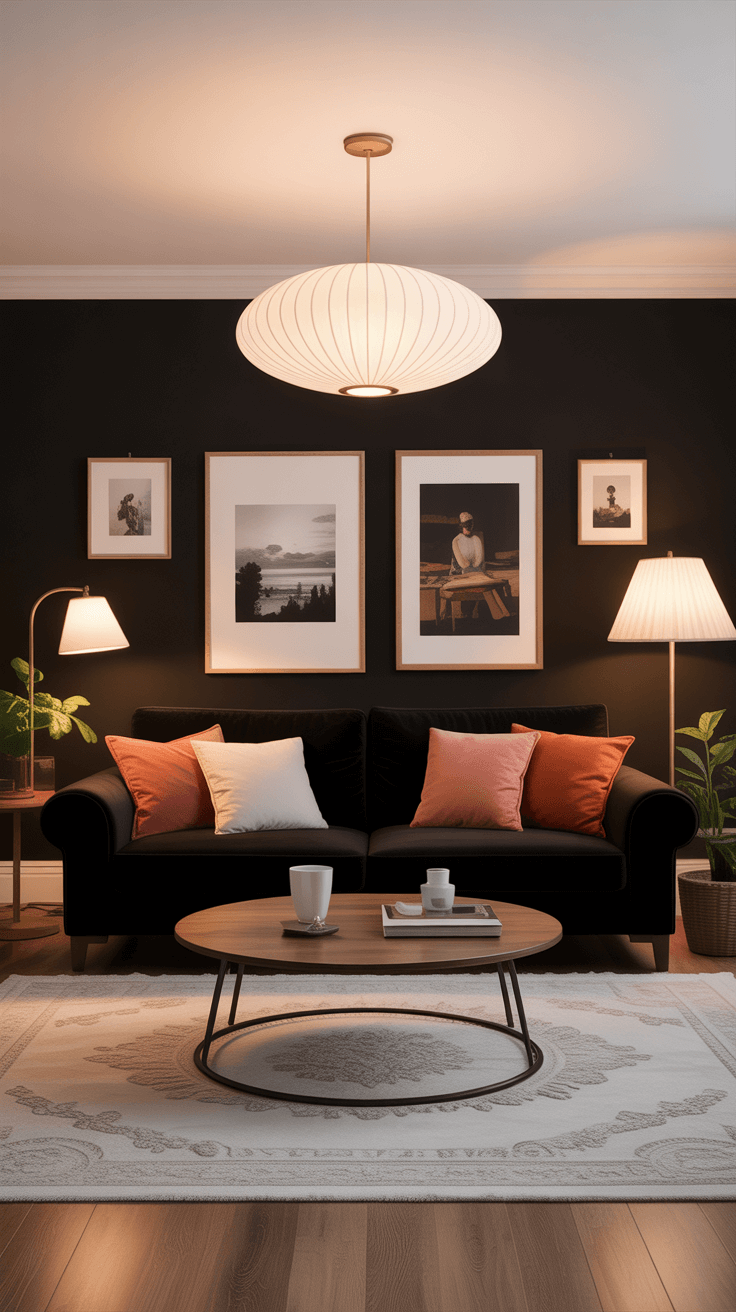 15 Stunning Black Sofa Living Room Decor Ideas