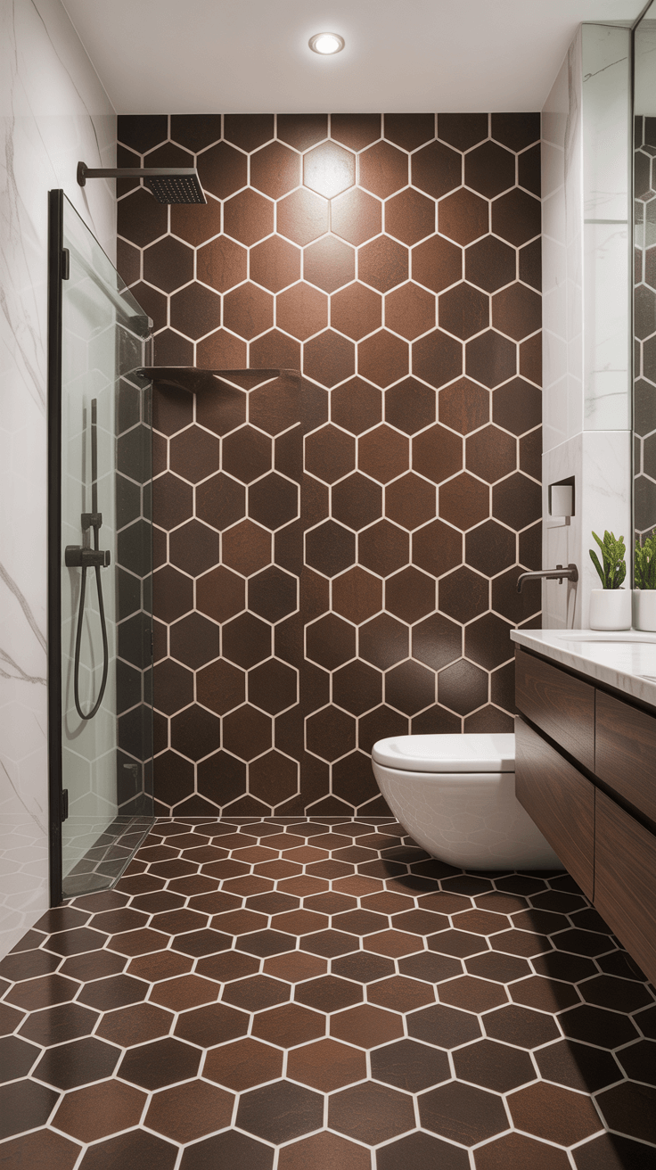15 Elegant Brown Tile Bathroom Ideas for a Cozy Feel