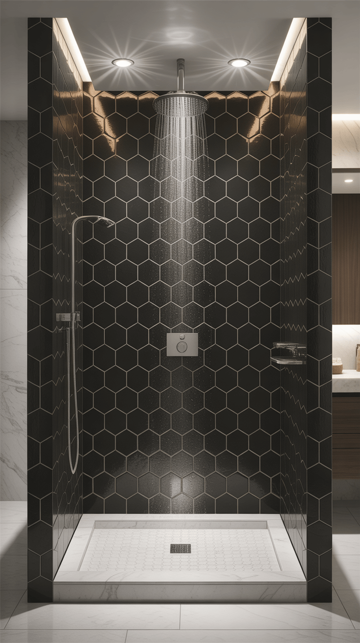 15 Bold Black Tile Bathroom Inspirations for a Sleek Look