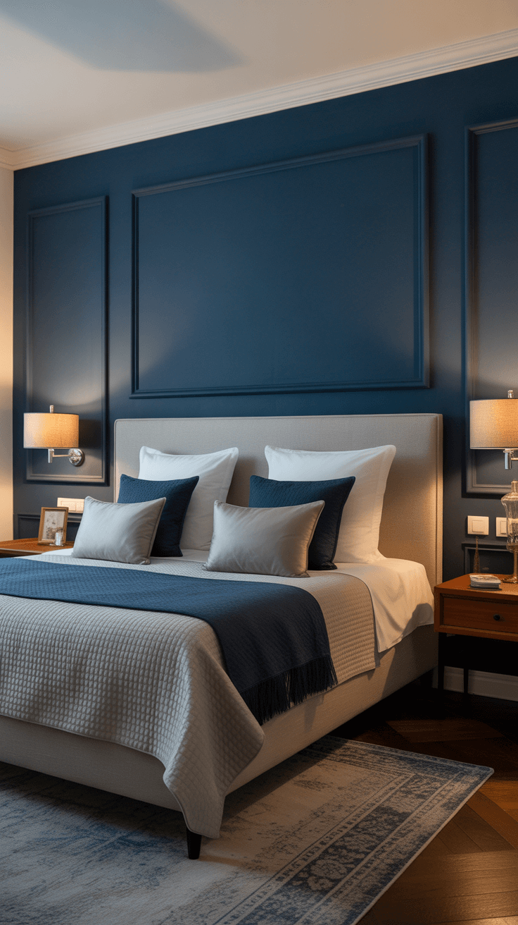 15 Navy Blue Accent Wall Bedroom Ideas That Are Anything But Basic