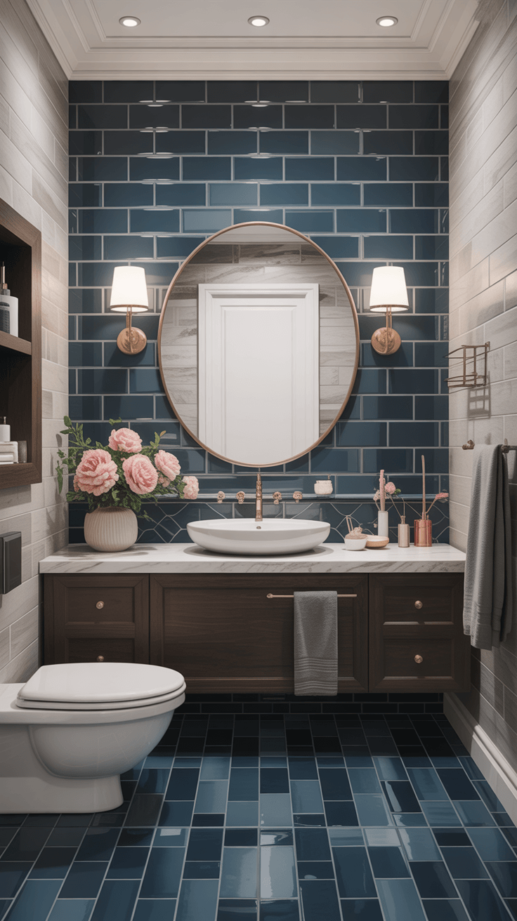 15 Gorgeous Blue Tile Bathroom Designs for Tranquil Spaces