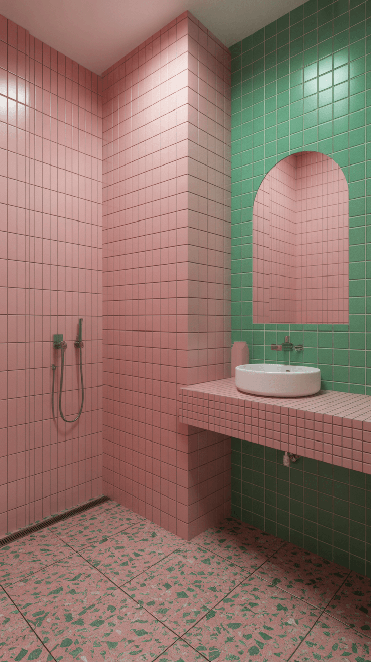 15 Stunning Tropical Pink and Green Bathroom Design Ideas