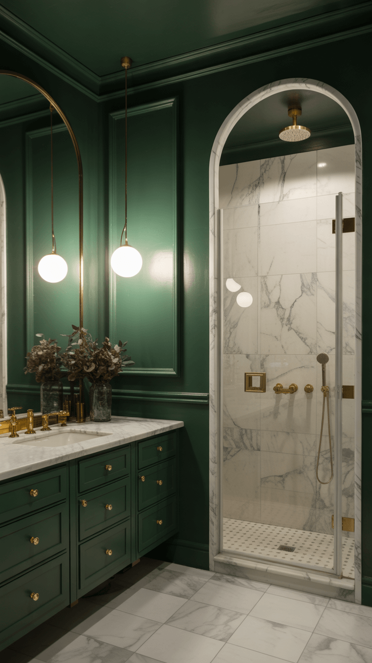 15 Moody Green Bathroom Ideas to Create Your Own Lush, Dramatic Oasis