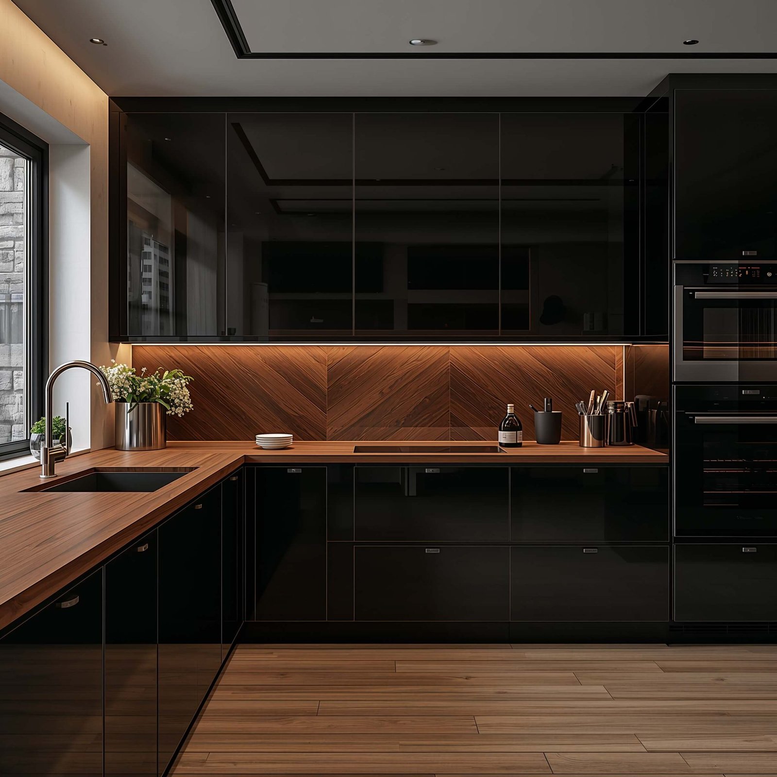 15 Stunning Romantic Black and Wood Kitchen Ideas for Cozy Spaces