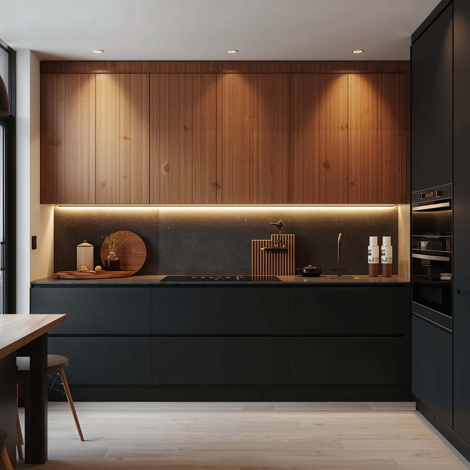 15 Stunning Romantic Black and Wood Kitchen Ideas for Cozy Spaces