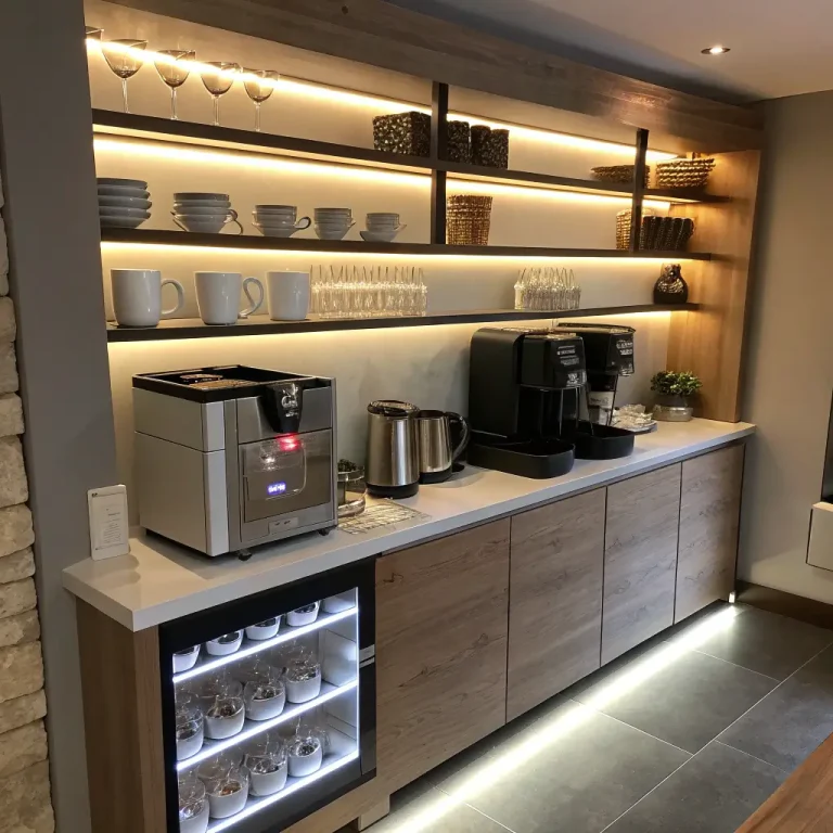 15 Creative Coffee Bar with Floating Shelves Ideas for Kitchens