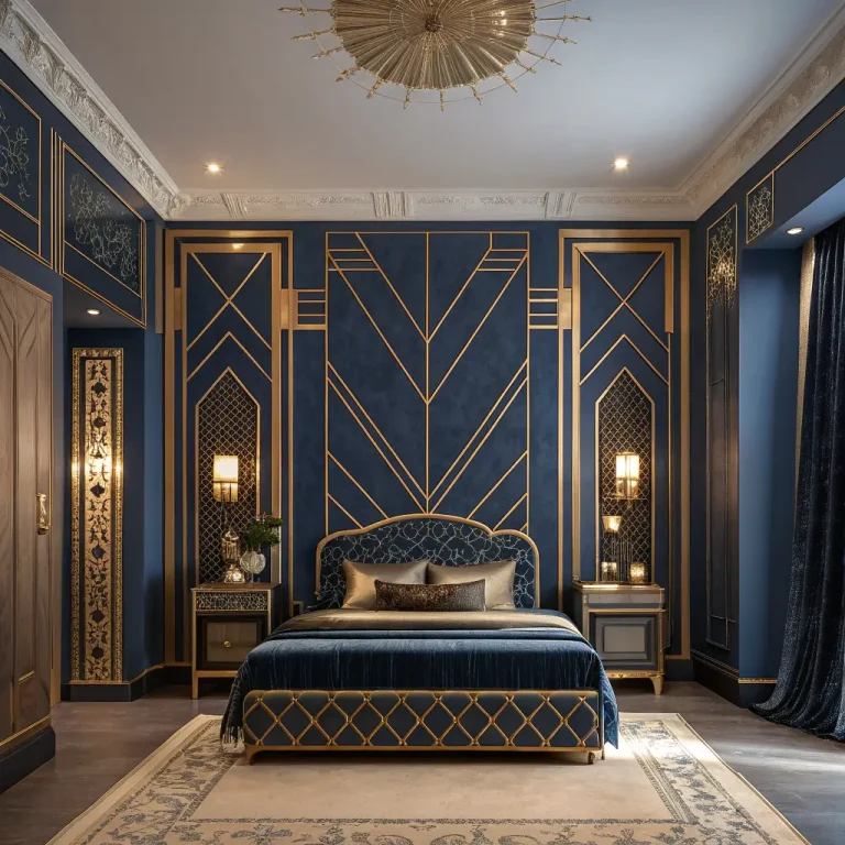 15 Luxurious Blue and Gold Bedroom Ideas with Glam Touch