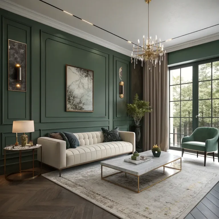 15 Cozy Moody Green Living Room Ideas for Warm Interiors