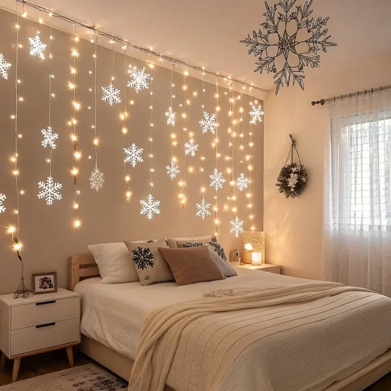 15 Creative Christmas Lights in the Bedroom Ideas for Warm Vibes
