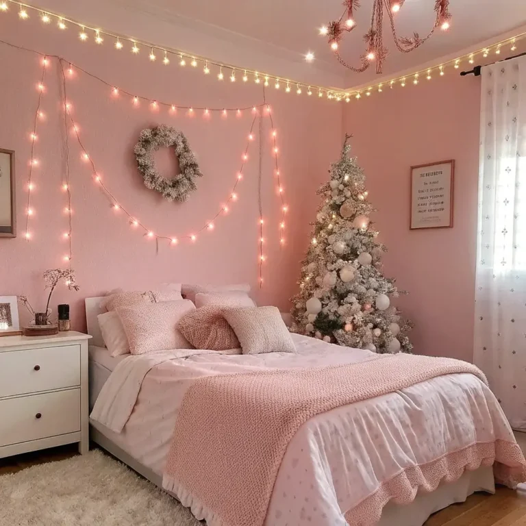 15 Inspiring Pink Christmas Bedroom Ideas for a Warm Holiday