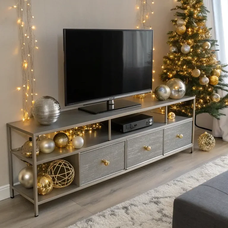 12 Festive TV Stand Christmas Decor Ideas for Holiday Cheer