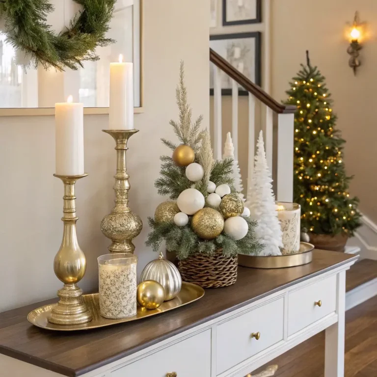 9 Creative Entry Table Christmas Decor Ideas for Inspiration
