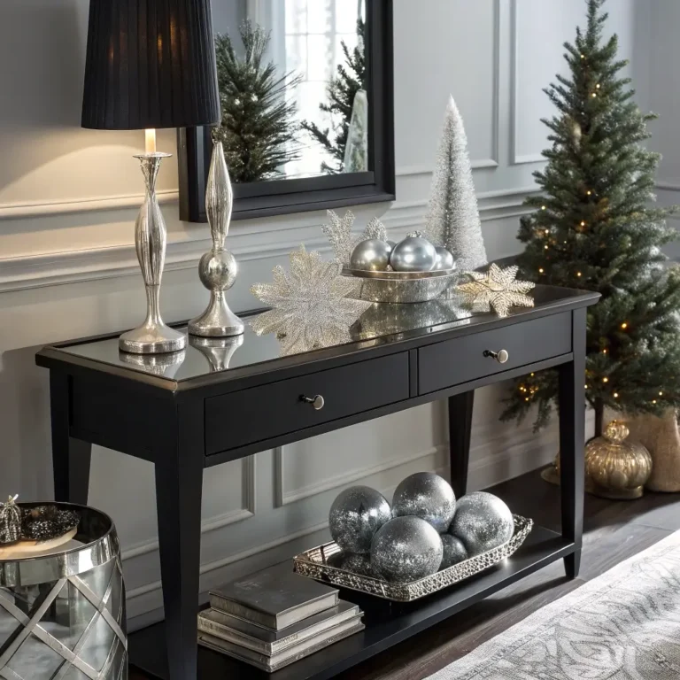 10 Brilliant Christmas Entryway Table Decor Ideas Quick Glam