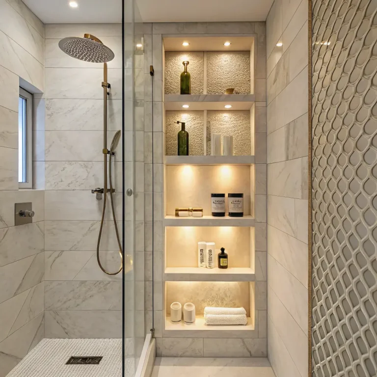 15 Beautiful Shower Shelves Ideas to Upgrade Your Shower