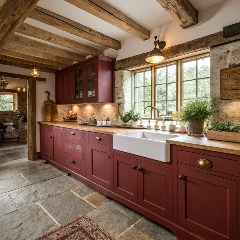 10 Beautiful Red Farmhouse Kitchen Ideas Warm Country Style
