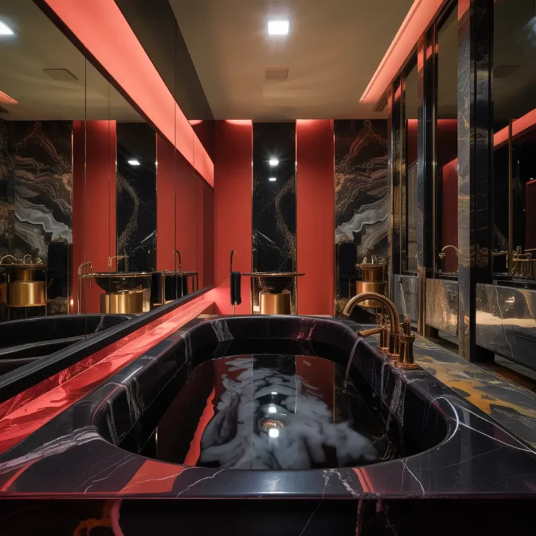 10 Inspiring Red and Black Bathroom Ideas Dark Glam Style