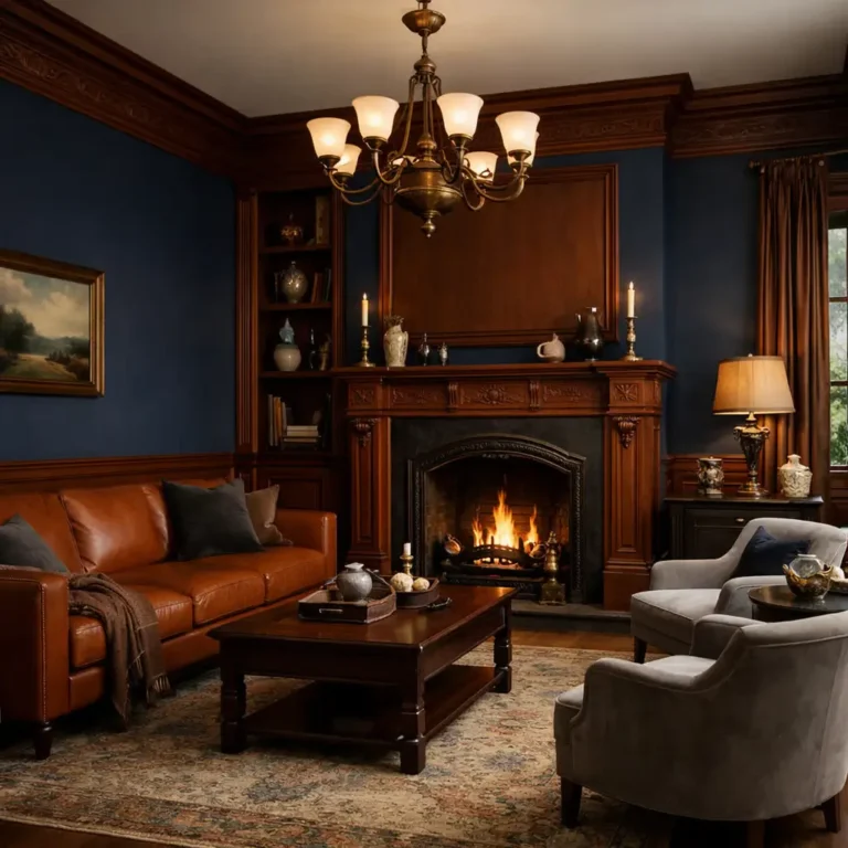 10 Stunning Navy Blue and Brown Living Room Ideas