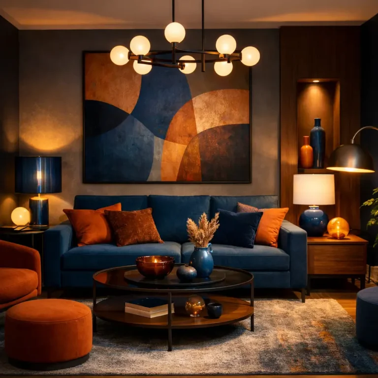 10 Stunning Blue and Orange Living Room Ideas