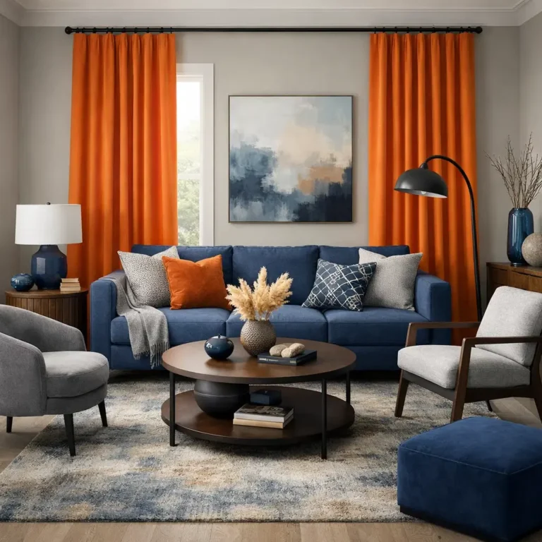 10 Stylish Living Room Ideas with Orange Curtains