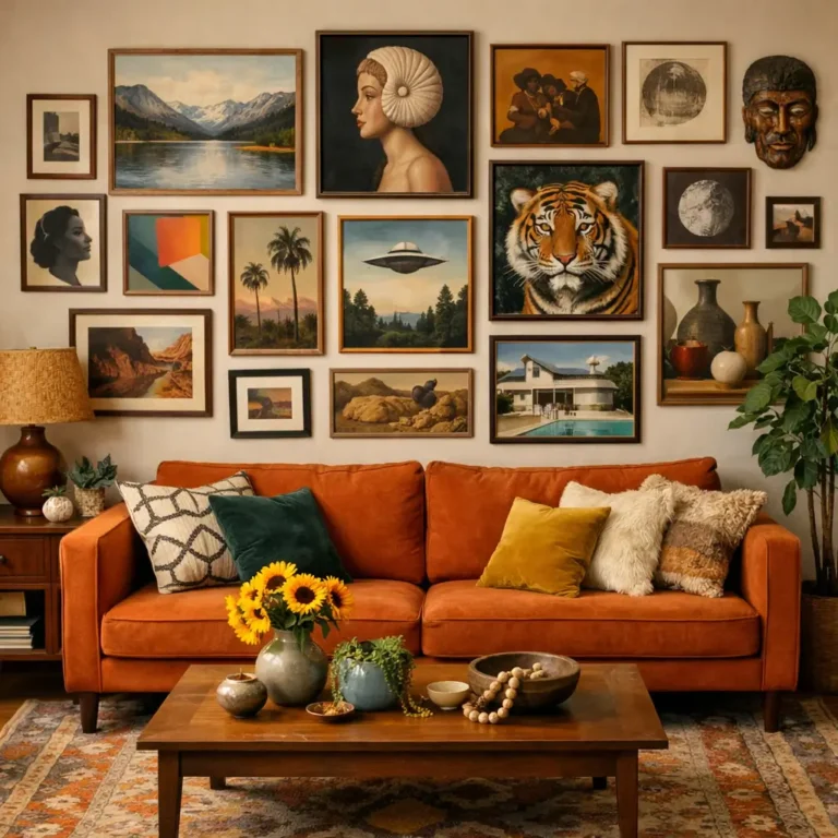 10 Beautiful Living Room Ideas Featuring a Burnt Orange Couch