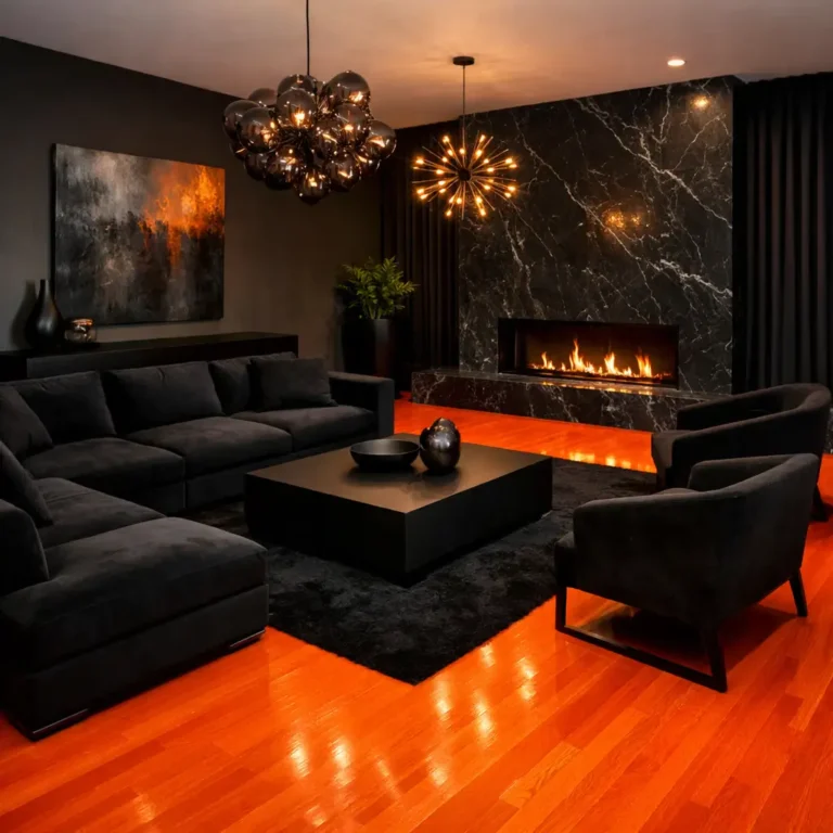 10 Beautiful orange wood floor living room ideas