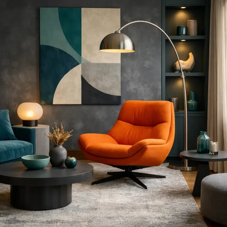 10 Magical Living Room Ideas Featuring Orange Chairs