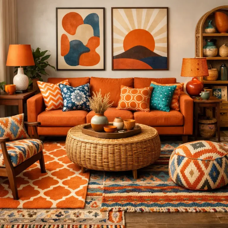 10 Stunning Orange Boho Living Room Ideas for a Vibrant Space