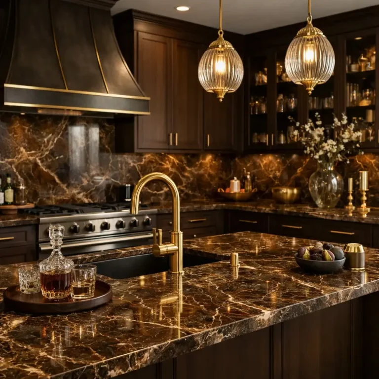 10 Stunning brown-marble-countertops-kitchen ideas