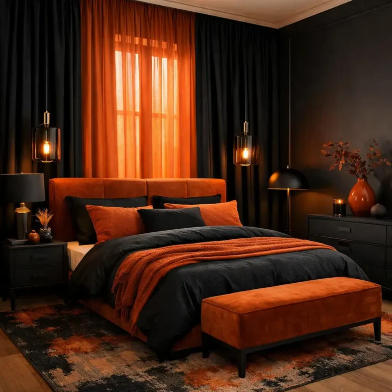 10 Stunning Black and Burnt Orange Bedroom Ideas for a Bold Look